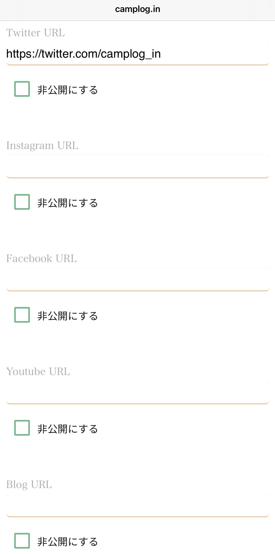 各SNSのURL
